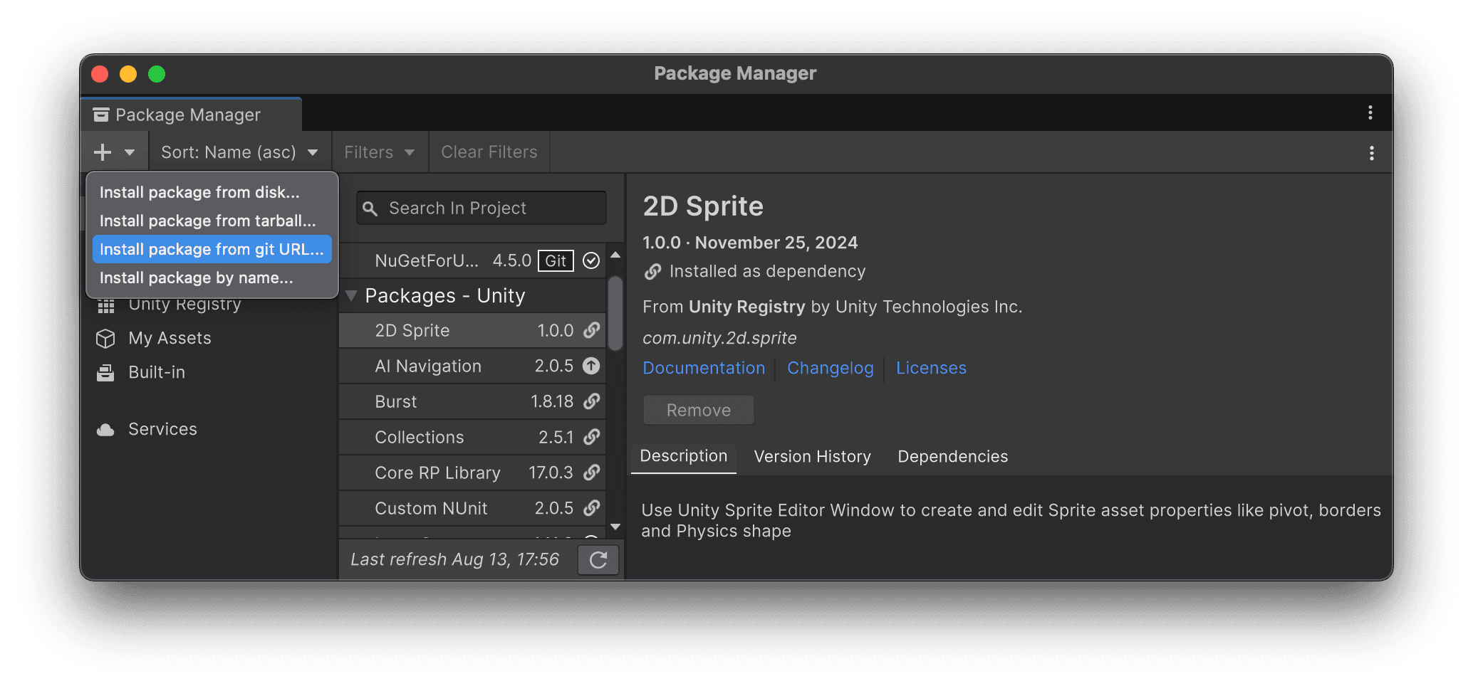 Installing via Git URL